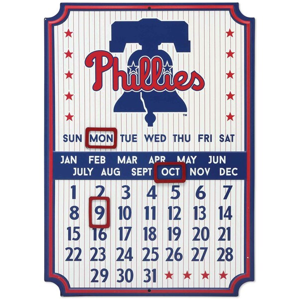 Philadelphia Phillies Perpetual Calendar Metal Sign Open Road Brands
